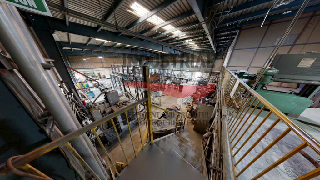 Overview of entire 1468 sqm industrial warehouse property in Tijuana